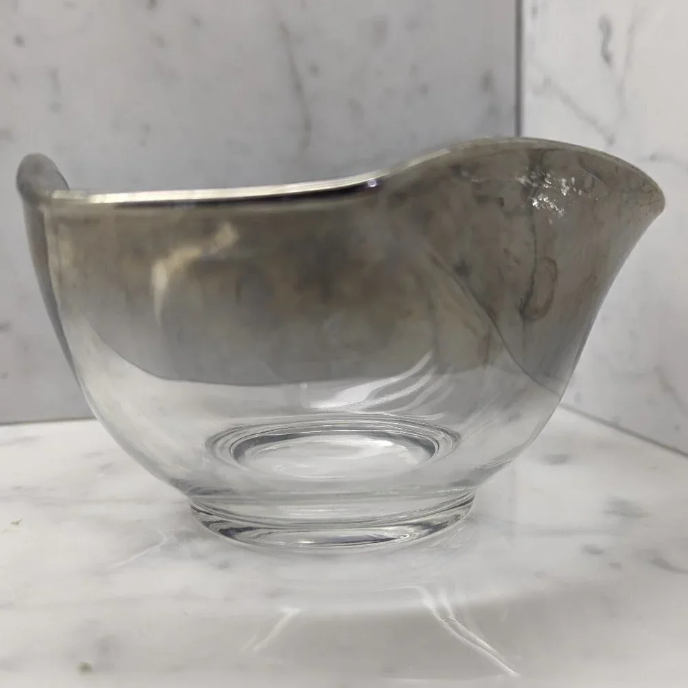 Dorothy Thorpe Queen's lusterware silver triangle snack bowl